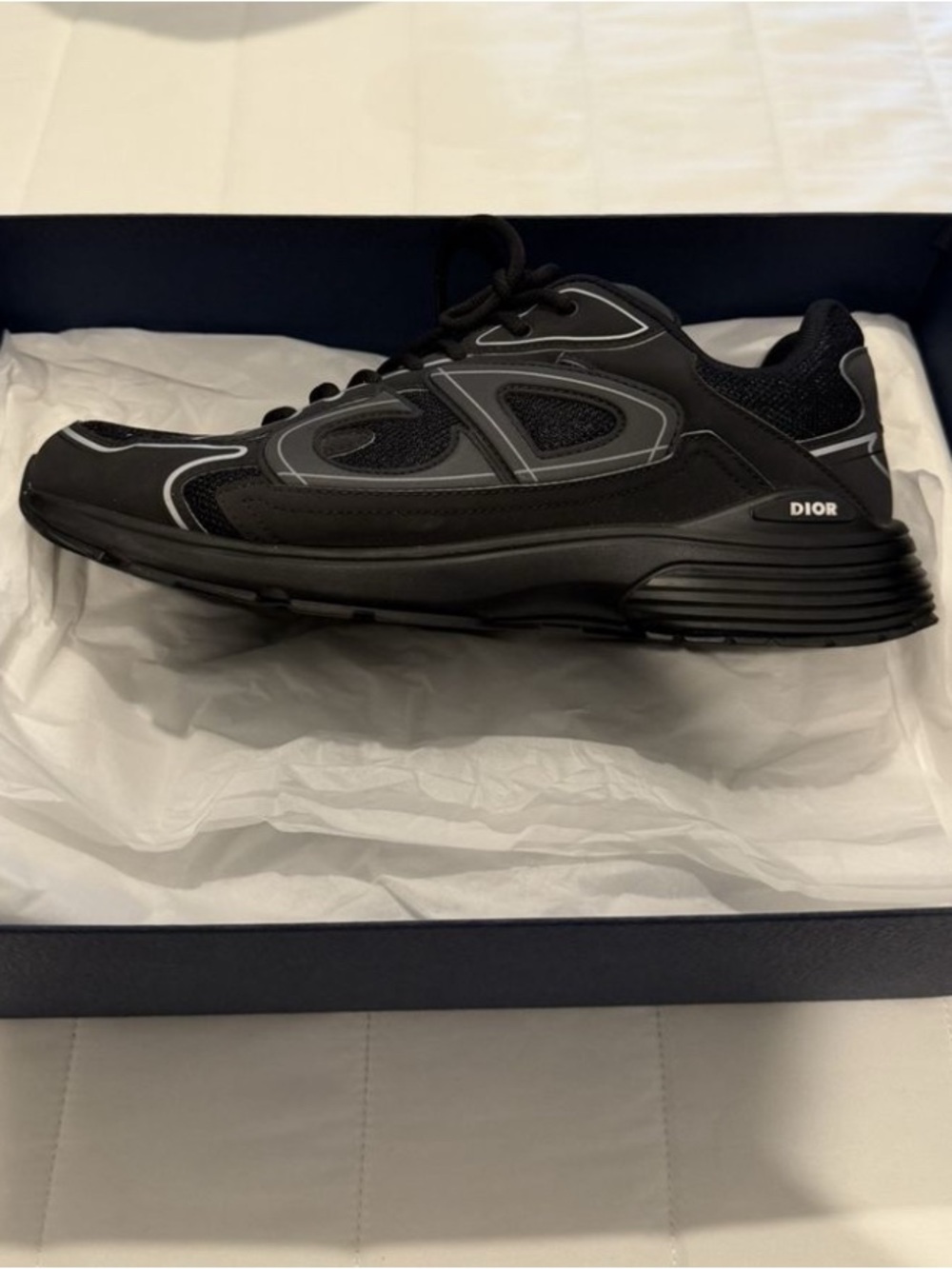 Dior b30 Men's Black Athletic Sneakers with Contrast Trim